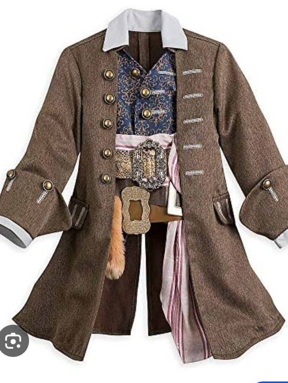 Disney Jack Sparrow Kids Brown Pirate Costume Jacket